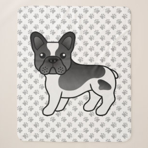 Couverture Sherpa Bouledogue Français Pie Noir Mignon Chien de Dessi