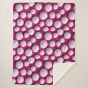 Couverture Sherpa Boules Douces et Fluffy Rose sur Magenta Vibrant e