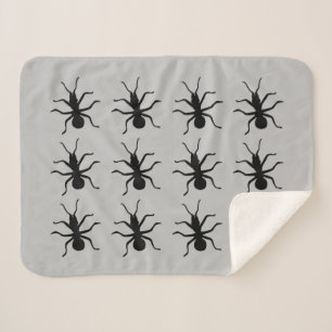 Couverture Sherpa Bouquet de Déplaisantes Crawly Black Ants sur Grey