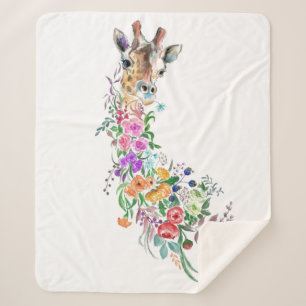 Couverture Sherpa Bouquet de fleurs Giraffe Sherpa Blanket