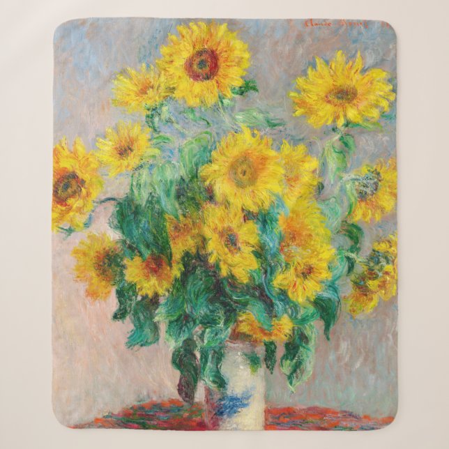 Couverture Sherpa Bouquet de tournesols Claude Monet (Devant)