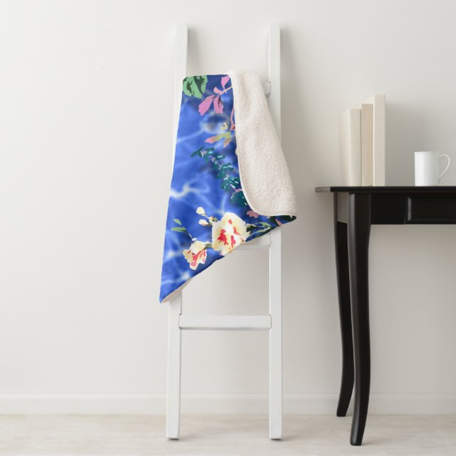 Couverture Sherpa Bouquets avec roses (En situation)