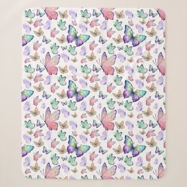Couverture Sherpa Bouteilles d'aquarelle Motif sans couture (Devant)