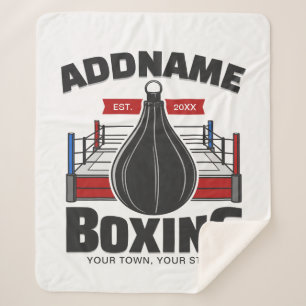Couverture Sherpa Boxe Anneau AJOUTER NOM Boxer Gym Speed Sac