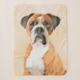 Couverture Sherpa Boxer Dog Peinture Non Décroché Art animal origina