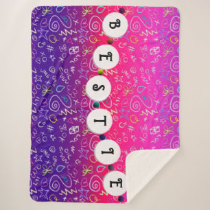 Couverture Sherpa Bracelet Bestie - Conception d'amitié