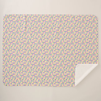 Couverture Sherpa bright and colorful pink, blue, green polka dots