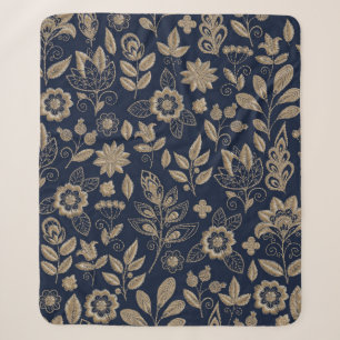Couverture Sherpa Broderie motif sans couture avec de belles fleurs