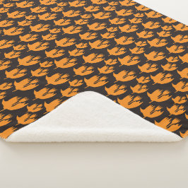 Couverture Sherpa Broom Ride nocturne - motif Halloween sans soudure