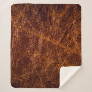 Couverture Sherpa Brown cuir textureabstrait, art, artificiel, dos