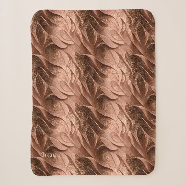 Couverture Sherpa Brown en cuivre inspiré dégradé élégant luxe (Devant)