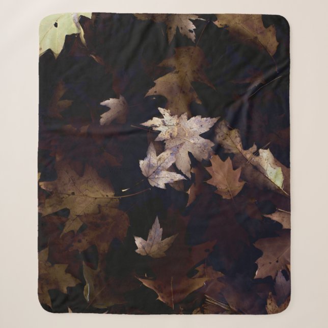 COUVERTURE SHERPA BROWN MAPLE LEAVES (Devant)