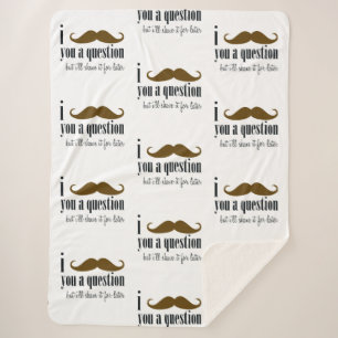 Couverture Sherpa Brown Mustache You Une Question Amusant Humour