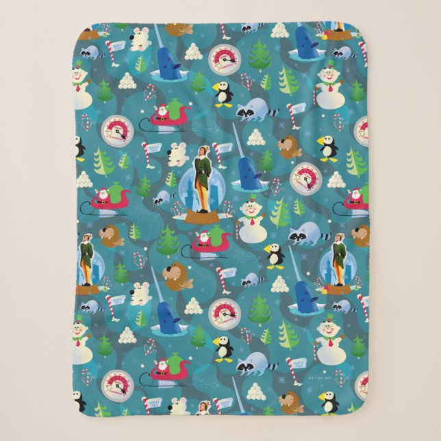 Couverture Sherpa Buddy l'elfe et personnages Motif Turquoise (Devant)
