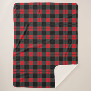 Couverture Sherpa Buffle noir et rouge plaqué Sherpa Blanket