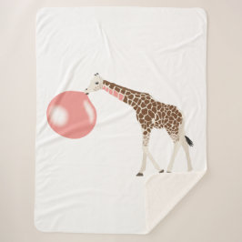 Couverture Sherpa Bulle de gomme Giraffe soufflante bulle