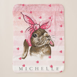 Couverture Sherpa Bunny Main peinte parties scintillant personnalisé
