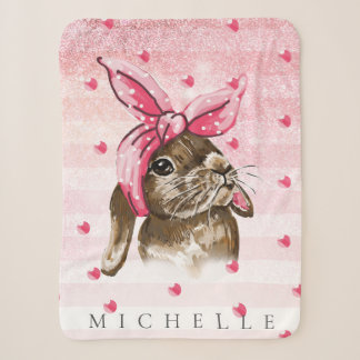 Couverture Sherpa Bunny Main peinte parties scintillant personnalisé
