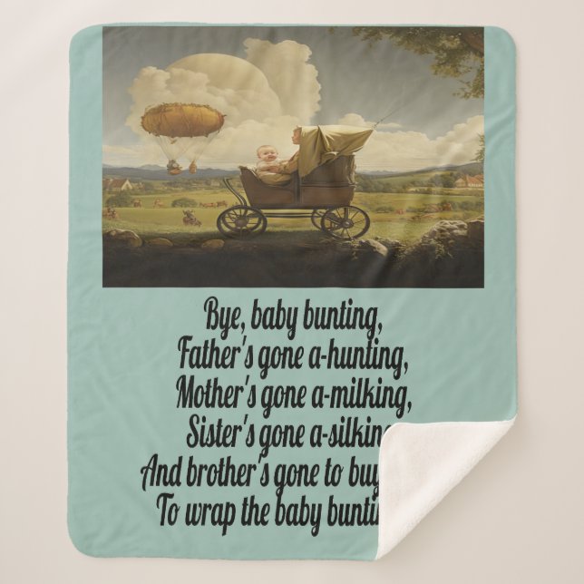 Couverture Sherpa Bunting bébé - rime de pépinière Blanket Sherpa (Devant)