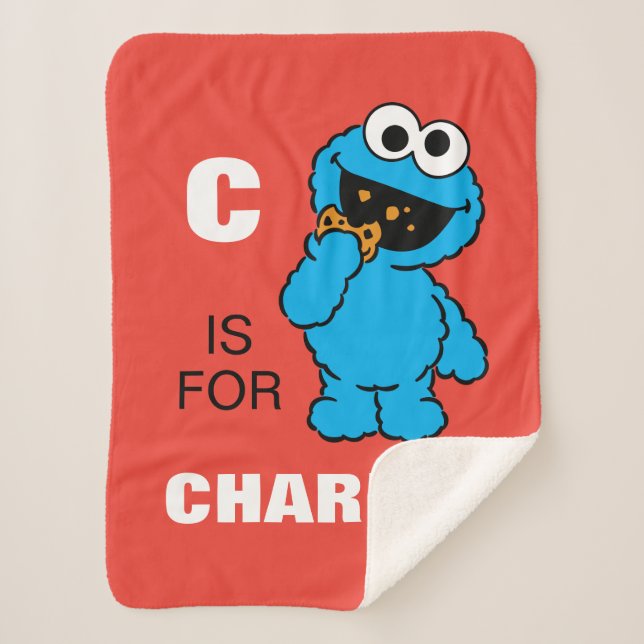 Couverture Sherpa C est pour Cookie Monster | Ajouter Votre Nom (Devant)