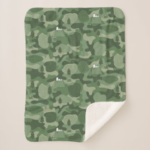 Couverture Sherpa cacahuètes Camouflage Snoopy & Woodstock