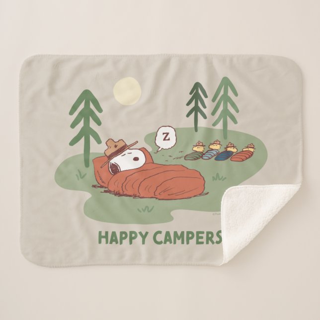 Couverture Sherpa cacahuètes | Campeurs de couchage Snoopy & Woodsto (Devant (Horizontal))