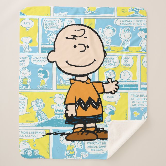 Couverture Sherpa cacahuètes | Charlie Brown Motif de bande dessinée (Devant)