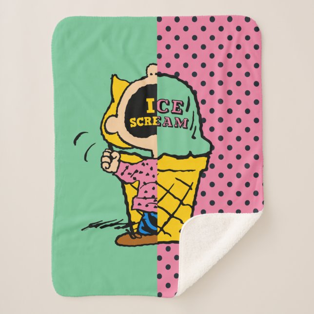 Couverture Sherpa cacahuètes | Crème de glace Sally demi et demi (Devant)
