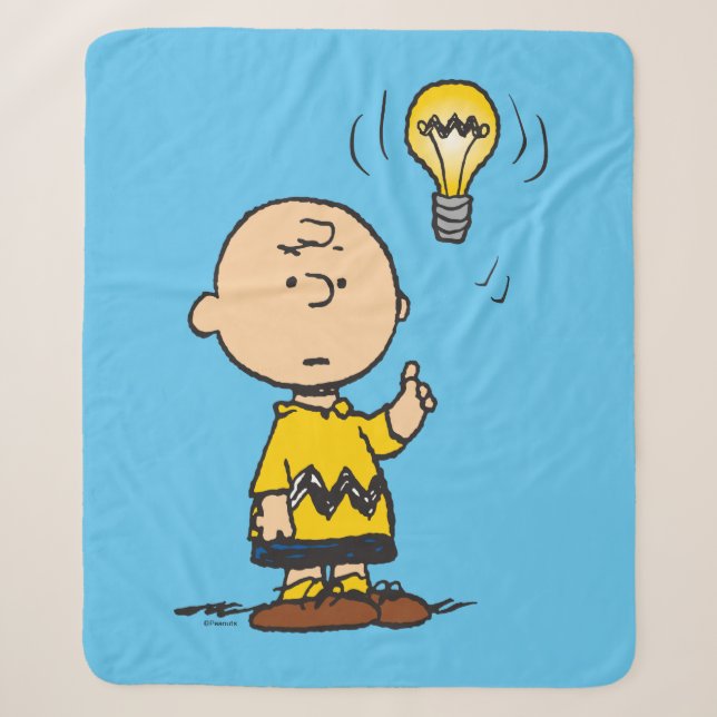 Couverture Sherpa cacahuètes | L'idée de l'ampoule de Charlie Brown (Devant)