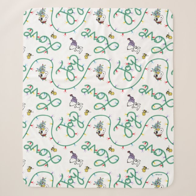 Couverture Sherpa cacahuètes | Motif d'amour de Noël brillant et bri (Devant)