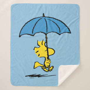 Couverture Sherpa cacahuètes Parapluie bleu Woodstock