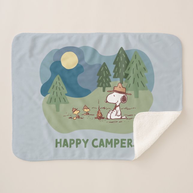 Couverture Sherpa cacahuètes | Site du camp de Snoopy & Woodstock (Devant (Horizontal))