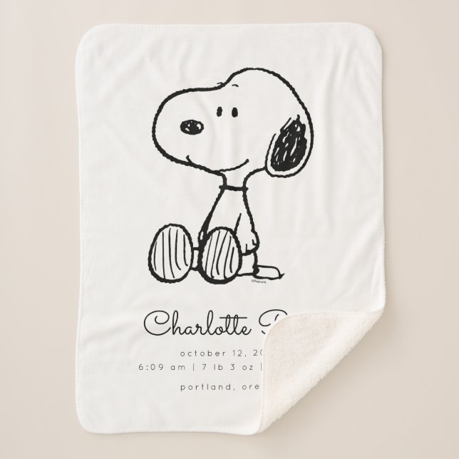 Couverture Sherpa cacahuètes | Snoopy Baby (Devant)