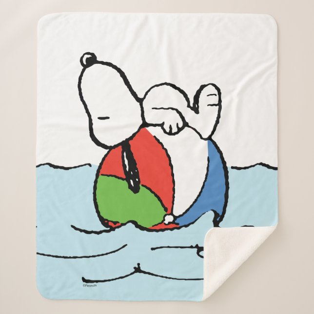 Couverture Sherpa cacahuètes | Snoopy Beach Ball Beach (Devant)