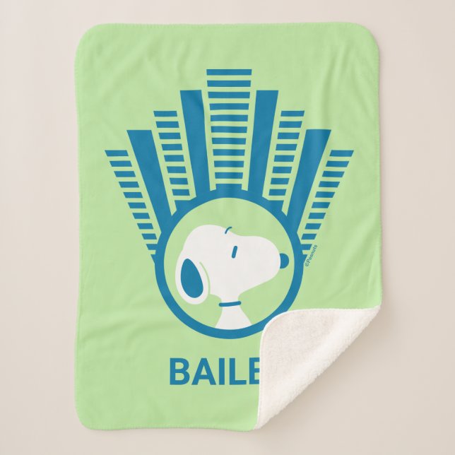 Couverture Sherpa cacahuètes | Snoopy Blue Deco Dreams (Devant)