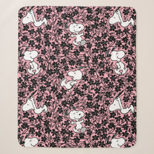 Couverture Sherpa cacahuètes   Snoopy Flower Vine Motif