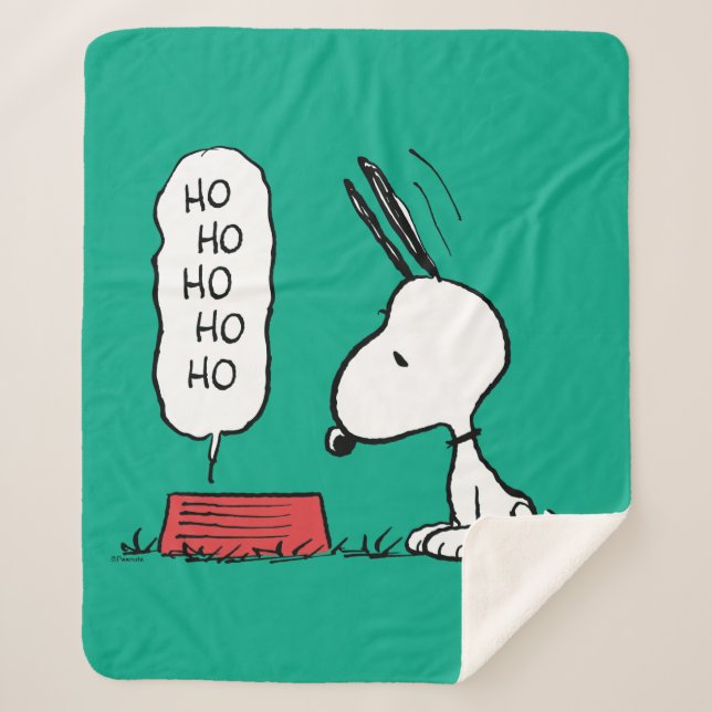 Couverture Sherpa cacahuètes | Snoopy Ho Ho Ho Plat alimentaire (Devant)