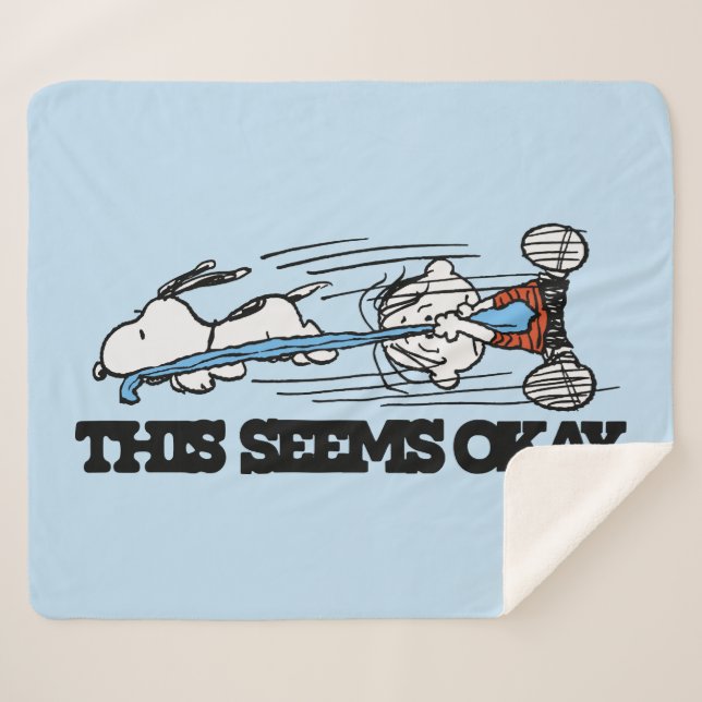 Couverture Sherpa cacahuètes | Snoopy & Linus (Devant (Horizontal))