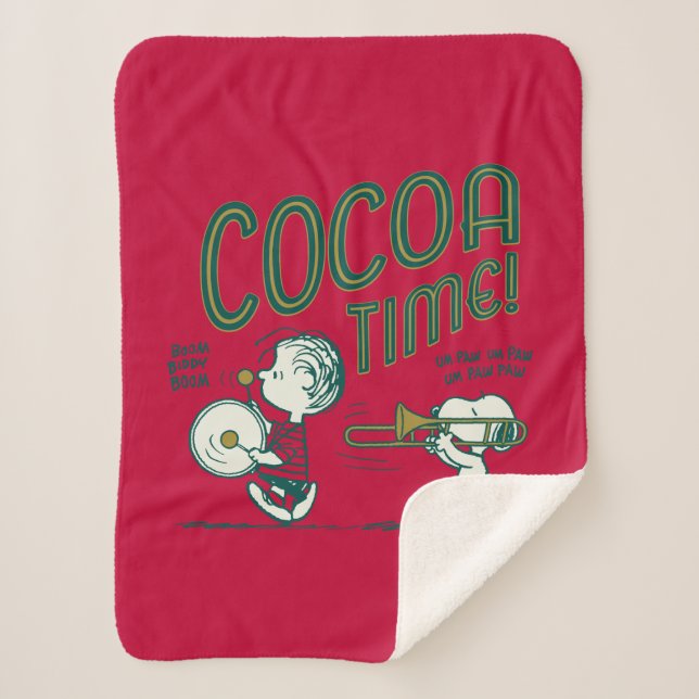 Couverture Sherpa cacahuètes | Snoopy & Linus Cocoa Time (Devant)