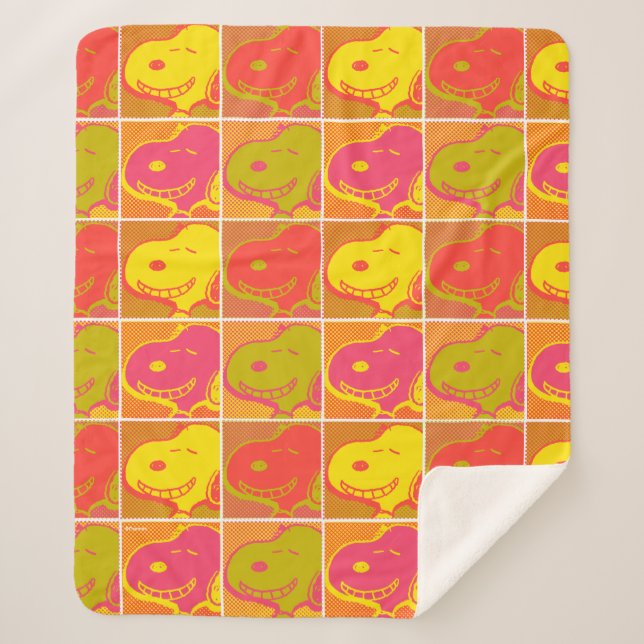 Couverture Sherpa cacahuètes | Snoopy Pop Art Motif (Devant)