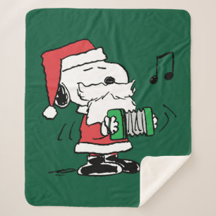 Couverture Sherpa cacahuètes Snoopy Santa Claus Accordian