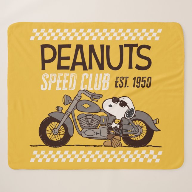 Couverture Sherpa cacahuètes | Snoopy Speed Club (Devant (Horizontal))
