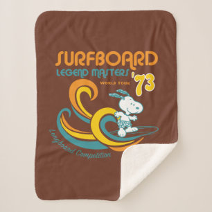 Couverture Sherpa cacahuètes   Snoopy Surboard Longboard Competition