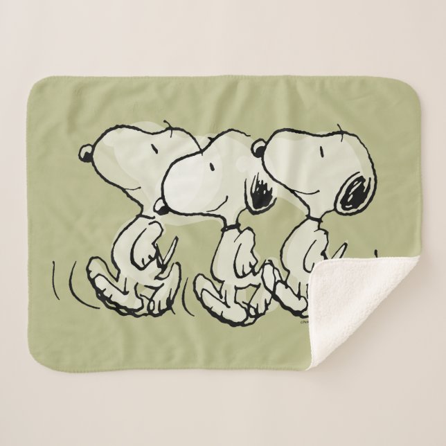 Couverture Sherpa cacahuètes | Snoopy Walking Tall (Devant (Horizontal))