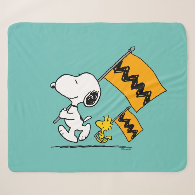 Couverture Sherpa cacahuètes | Snoopy & Woodstock (Devant (Horizontal))