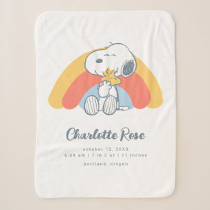 Couverture Sherpa cacahuètes   Snoopy & Woodstock Arc en ciel