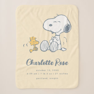 Couverture Sherpa cacahuètes   Snoopy & Woodstock Baby