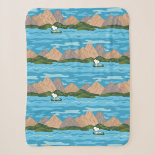 Couverture Sherpa cacahuètes   Snoopy & Woodstock Canoe Ride