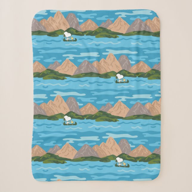 Couverture Sherpa cacahuètes | Snoopy & Woodstock Canoe Ride (Devant)