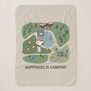 Couverture Sherpa cacahuètes   Snoopy & Woodstock Carte du camp